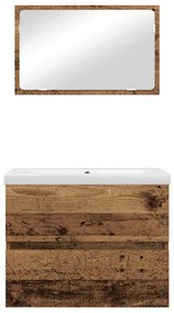 vidaXL Σετ Επίπλων Μπάνιου 3 pcs Παλαιό ξύλο 60 x 38.5 x 45 cm