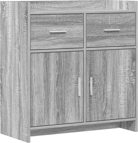 vidaXL Πλαϊνό γραφείο Γκρι Sonoma 75 x 36 x 80 εκ Επεξεργασμένο Ξύλο