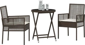 vidaXL Σετ Μπιστρό Κήπου 3 pcs Καφέ συνθετικό ρατάν