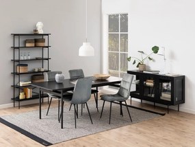 Βιβλιοθήκη Oakland 465, Ανοιχτό, Ινοσανίδες μέσης πυκνότητας, 172x94x27cm, Μαύρο