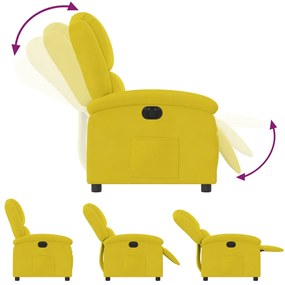 vidaXL Πολυθρόνα Ανακλινόμενη Ηλεκτρική Κίτρινη Βελούδινη