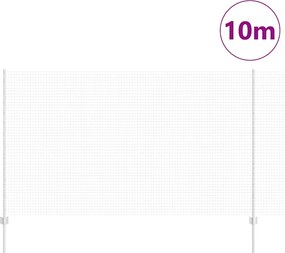 vidaXL Σιδερένιο πλέγμα με στήλη 10 x 1,4 μ Ασημί Δίχτυ