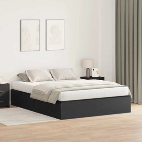 vidaXL Κρεβάτι Αποθήκευσης Μαύρο Δρυς 135x190 εκ.