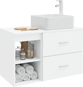 vidaXL Σετ Επίπλων Μπάνιου 2 pcs Λευκό Επεξεργασμένο Ξύλο