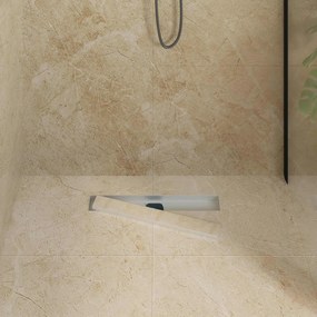vidaXL Σιφόνι ντους 2-σε-1 με 360° σιφόνι Ασημί 54 x 11 x 9,5 εκ