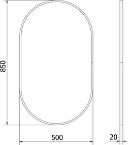 Mexen Loft Οβάλ καθρέφτης μπάνιου 85 x 50 cm, πλαίσιο σε βουρτσισμένο χρυσό