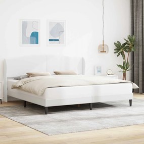 vidaXL Σκελετός Κρεβατιού με κεφαλάρι Λευκό 180 x 200 cm Τεχνητό Δέρμα