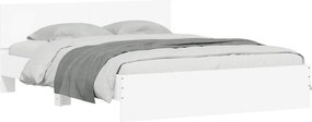 vidaXL Πλαίσιο Κρεβατιού με Κεφαλάρι/LED Λευκό 160x200 εκ.
