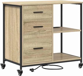 vidaXL Ντουλάπα με Σταθμό Φόρτισης 76 x 41 x 72 cm Επεξεργασμένο Ξύλο