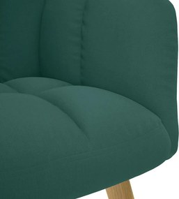 vidaXL Πολυθρόνα Relax Σκούρο Πράσινο Υφασμάτινη
