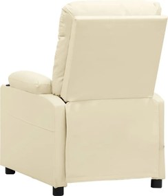 vidaXL Πολυθρόνα Μασάζ Ηλεκτρική Κρεμ από Συνθετικό Δέρμα