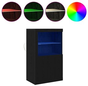 vidaXL Βοηθητικό ντουλάπι Μαύρη δρυς 60.5 x 37 x 100 εκ