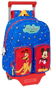 Σχολική Τσάντα με Ρόδες Mickey Mouse Clubhouse Good day Μπλε 28 x 34 x 10 cm