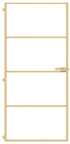 vidaXL Εσωτερική Πόρτα Χρυσή 93 x 201,5 εκ. Ψημένο Γυαλί & Αλουμίνιο