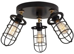 Φωτιστικό Οροφής - Πλαφονιέρα Kimil 525NOR1497 Φ56x31cm 3xE27 40W Black-Gold Opviq