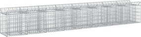 vidaXL Ανασηκωμένο κρεβάτι gabion 2 pcs Ασημί