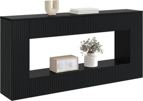 vidaXL Τραπέζι κονσόλας Ριγέ Μαύρο 155 x 29 x 74 εκ.