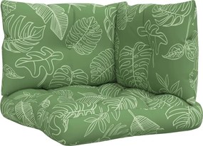 vidaXL Μαξιλάρια Παλέτας 3 τεμ. Σχέδιο Φύλλων Υφασμάτινα