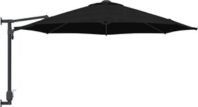 vidaXL Ομπρέλα Κήπου Μαύρο 248 x 248 x 148 εκ. Πολυεστέρας και Χάλυβας