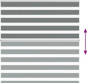 vidaXL Ζέβρα τυφλή Σκούρο Γκρι Πλάτος υφάσματος 135,9 εκ. Πολυεστέρας
