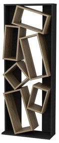 Bookcase Jamey sonoma-black 60x24x153,6cm 60x24x153.6 εκ.