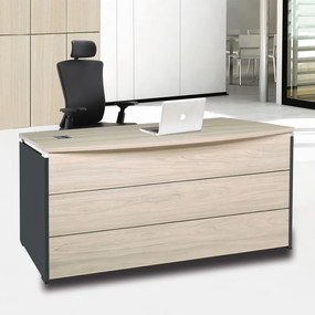 WOODWELL ΕΟ834PROGRESS Γραφείο 180x80cm Απόχρωση Elm-Sky Grey 180x80x75cm ΕΟ834