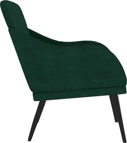 vidaXL Πολυθρόνα Σκούρο Πράσινο 63x76x80 εκ. Βελούδινη