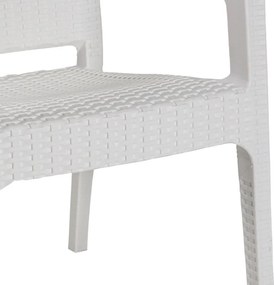 Τραπεζαρία Icon-Halcyon pakoworld σετ 5τεμ PP σε λευκή απόχρωση