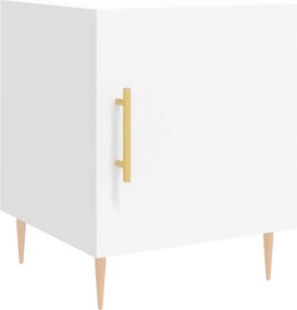 vidaXL Κομοδίνο Λευκό 40 x 40 x 50 εκ. από Επεξεργασμένο Ξύλο
