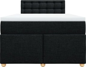 vidaXL Κρεβάτι Boxspring με Στρώμα Μαύρο 120x190 εκ. Υφασμάτινο