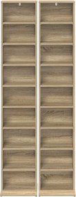 vidaXL Ντουλάπα CD 2 τμχ. Sonoma Δρυς 33 x 23,5 x 175 εκ.