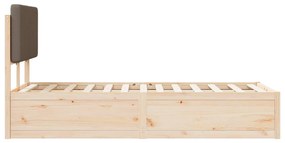 vidaXL Σκελετός Κρεβατιού με Επενδεδυμένο Κεφαλάρι Taupe 120 x 200 cm