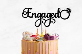 Σετ των 2 Intra απο ξύλο plywood  Χρώμα wenge 3mm-4mm πάχος - Αρραβωνιασμένο Cake Topper Δίασταση 20x20 cm INTRAFABR-47240910