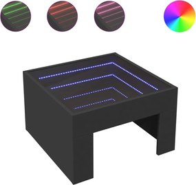 vidaXL Τραπεζάκι Σαλονιού Infinity LED Μαύρο 50x50x30 εκ.