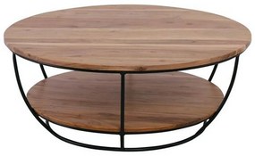 Τραπέζι Σαλονιού Roy Natural/Black ΕΑ7075 D.90cm H.35cm Metal,Wood