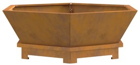 vidaXL Εστία Φωτιάς Εξαγωνική 75x75x28 εκ. Ανοξείδωτο Χάλυβα
