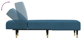vidaXL Ανάκλιντρο Μπλε Βελούδινο