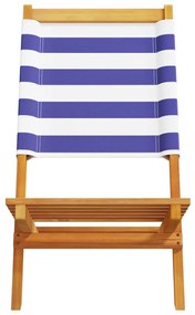vidaXL Καρέκλες Κήπου 2τεμ. Μπλε / Λευκό Μασίφ Ακακία & Ύφασμα