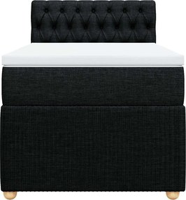 vidaXL Κρεβάτι Boxspring με Στρώμα Μαύρο 100 x 200 εκ. Υφασμάτινο