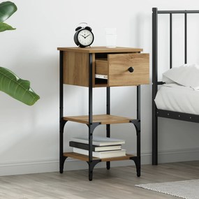 vidaXL Κομοδίνα 2 τεμαχίων Χειροποίητο Δρυς 34x36x70 εκ. Επεξεργασμένο Ξύλο