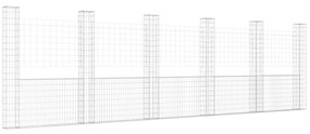vidaXL Συρματοκιβώτιο σε U Σχήμα με 6 Στύλους 620x20x200 εκ. Σιδερένιο