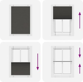 vidaXL Πλισέ περσίδα Μαύρο 100x100 cm Πλάτος υφάσματος 99,4 cm