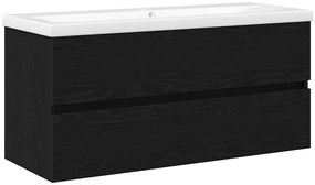 vidaXL Ντουλάπα Νεροχύτη Επιτοίχιο Μαύρη δρυς 100 x 39 x 62 εκ