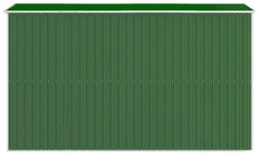 Αποθήκη Κήπου Πράσινη 192x357x223 εκ. Γαλβανισμένο Ατσάλι - Πράσινο