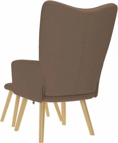 vidaXL Πολυθρόνα Relax Καφέ Υφασμάτινη με Υποπόδιο