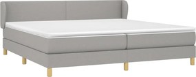 vidaXL Κρεβάτι Boxspring με Στρώμα Ανοιχτό Γκρι 200x200 εκ. Υφασμάτινο