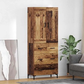 Highboard με συρτάρι 2 pcs Παλιό Ξύλο Επεξεργασμένο ξύλο