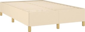 vidaXL Κρεβάτι Boxspring με Στρώμα Κρεμ 120x190 εκ. Υφασμάτινο
