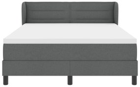 vidaXL Κρεβάτι Box Spring με Στρώμα, Σκούρο Γκρι, 140x190 εκ., Ύφασμα