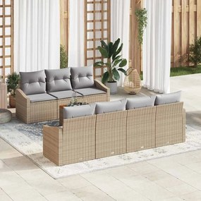 vidaXL Σετ Καναπέ Κήπου 8 pcs Beige, ανοιχτό γκρι